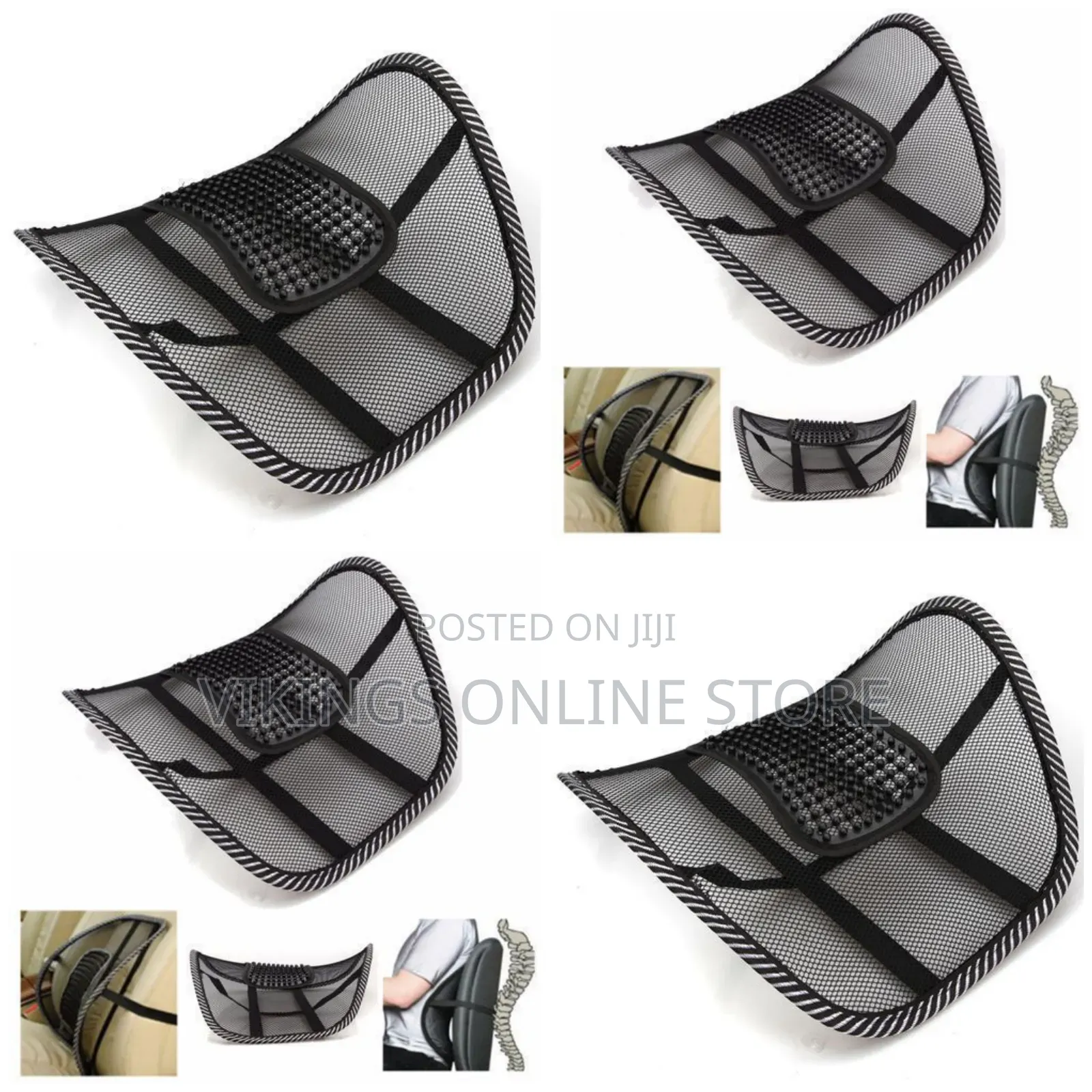 Black Mesh Lumbar Back Brace Support Office Car Seat Chair