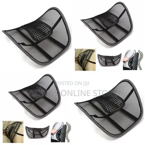 Black Mesh Lumbar Back Brace Support Office Car Seat Chair