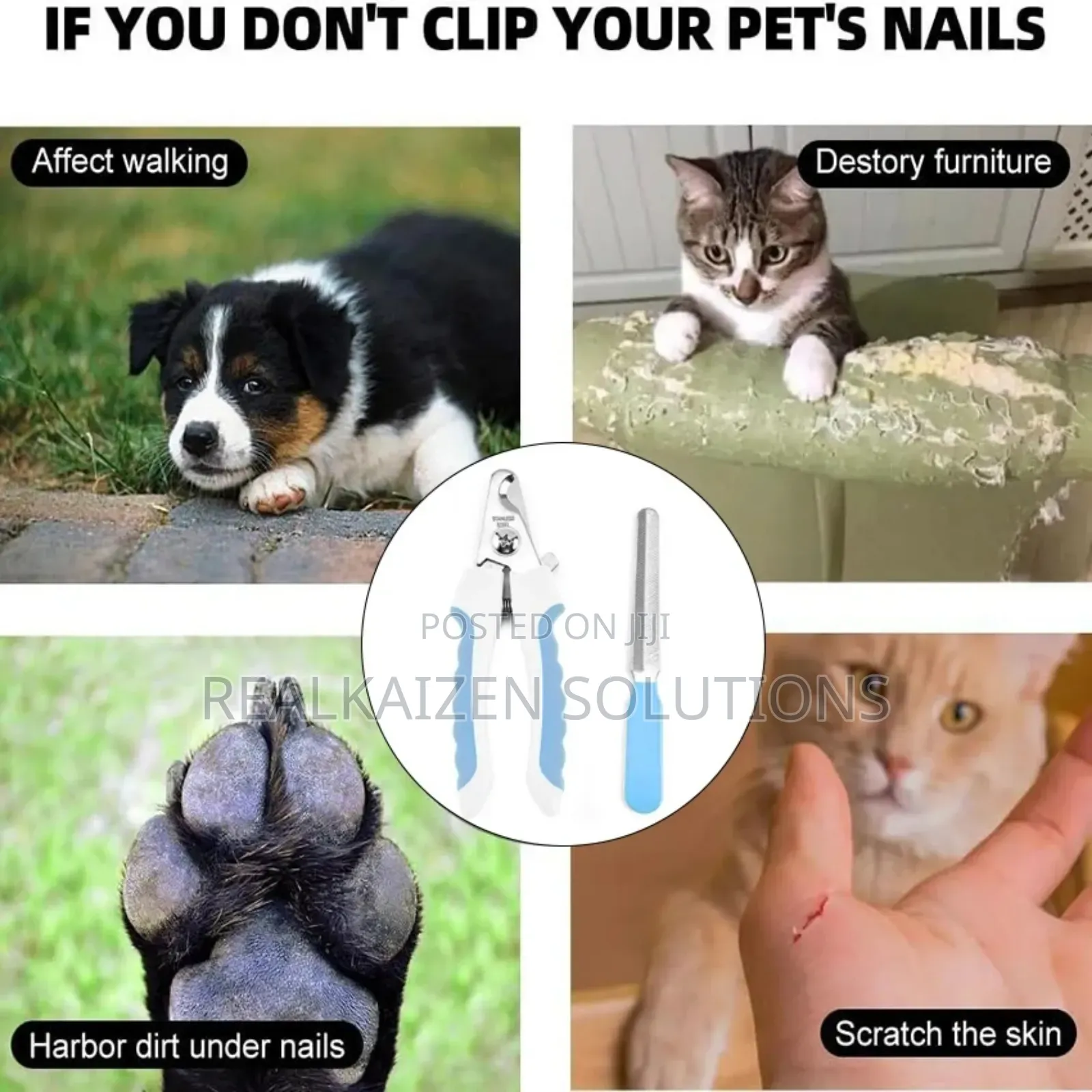PET FANG Pet Nail Clipper With Safety Guard and Nail Filler