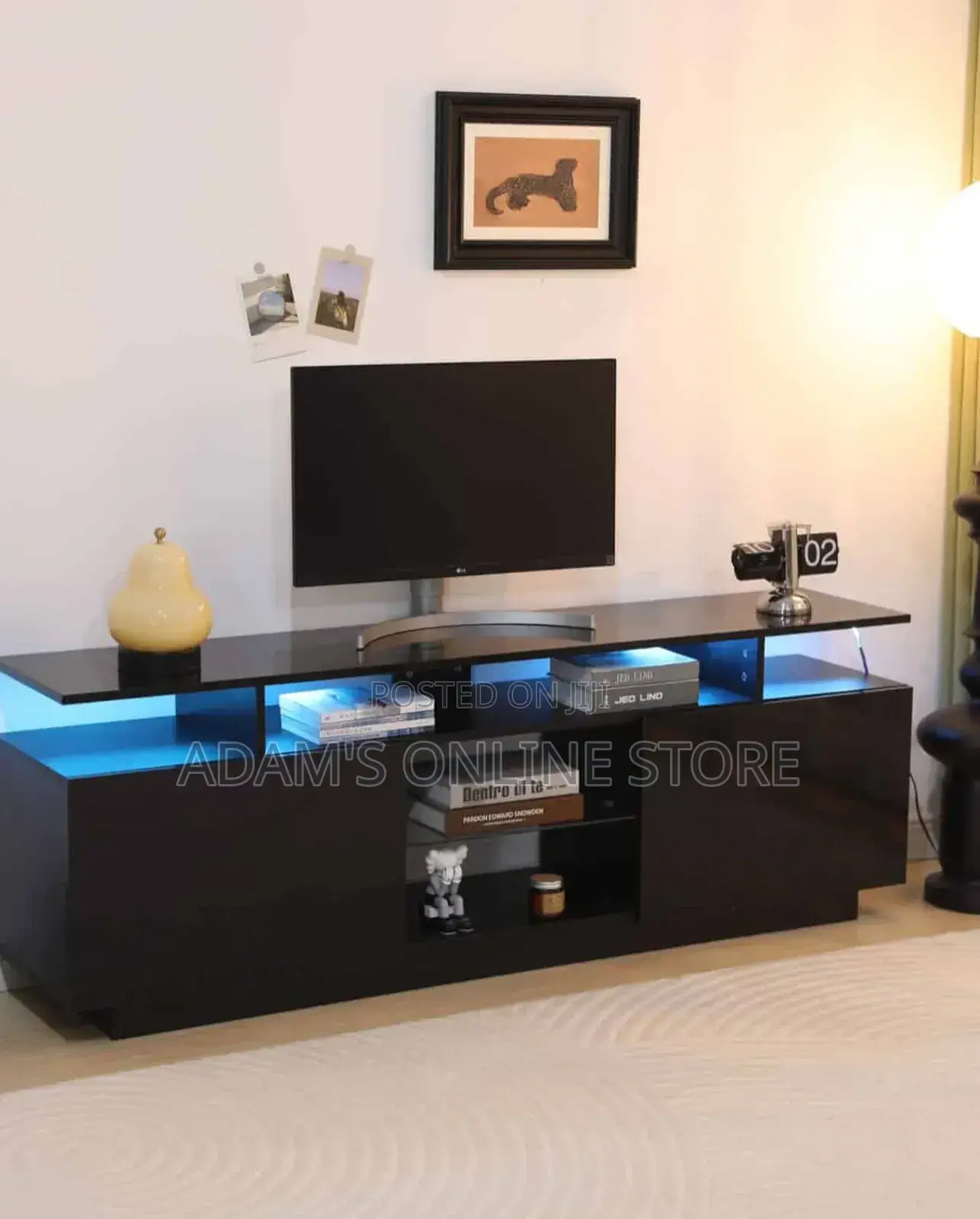 Black Tv Stand Unit LED Lights TV Stand/Tv Stand/Tv Stand