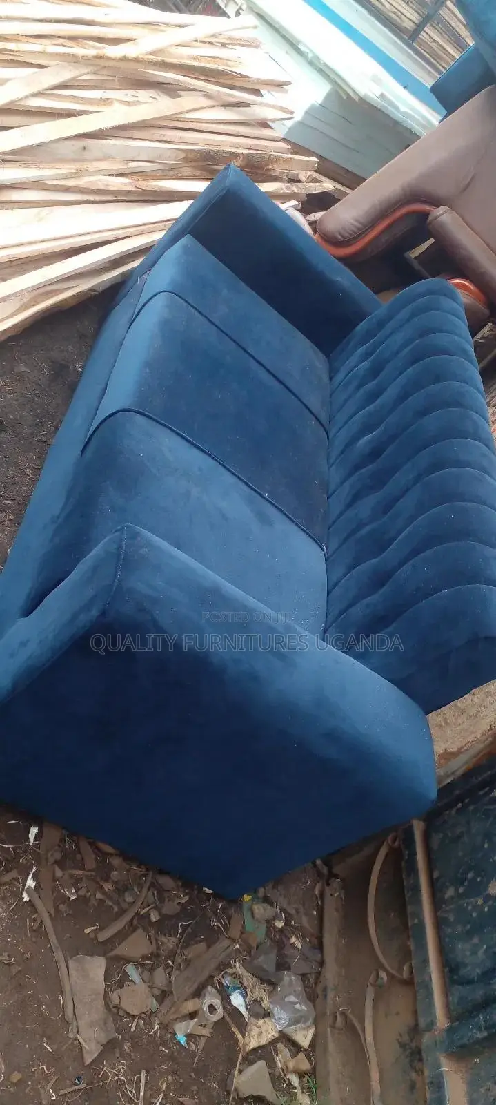 3 Seater Sofa Seat in Blue Colour