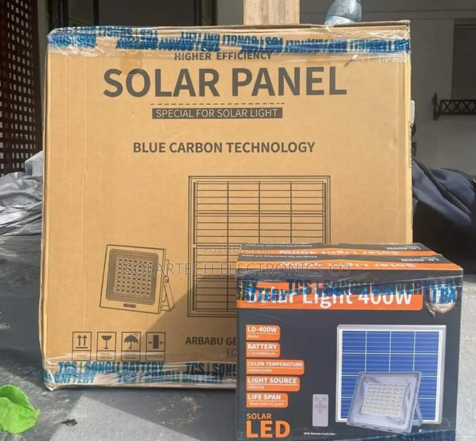 400W Blue Carbon Solar Flood Lights DG