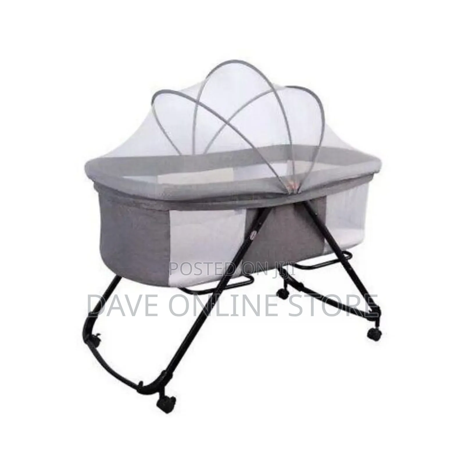 Baby Crib Bed Foldable Bassinet - Grey