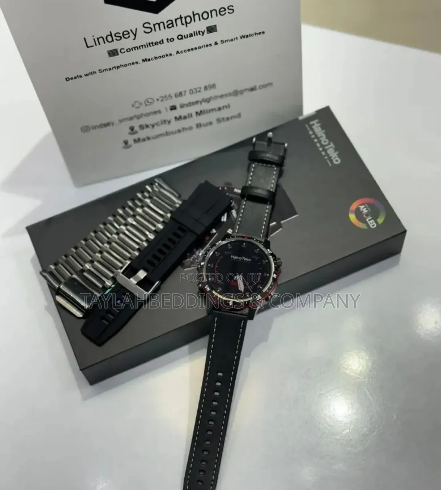 Haino Teko RW49 Smartwatch With 3 Pairs Strap - Black