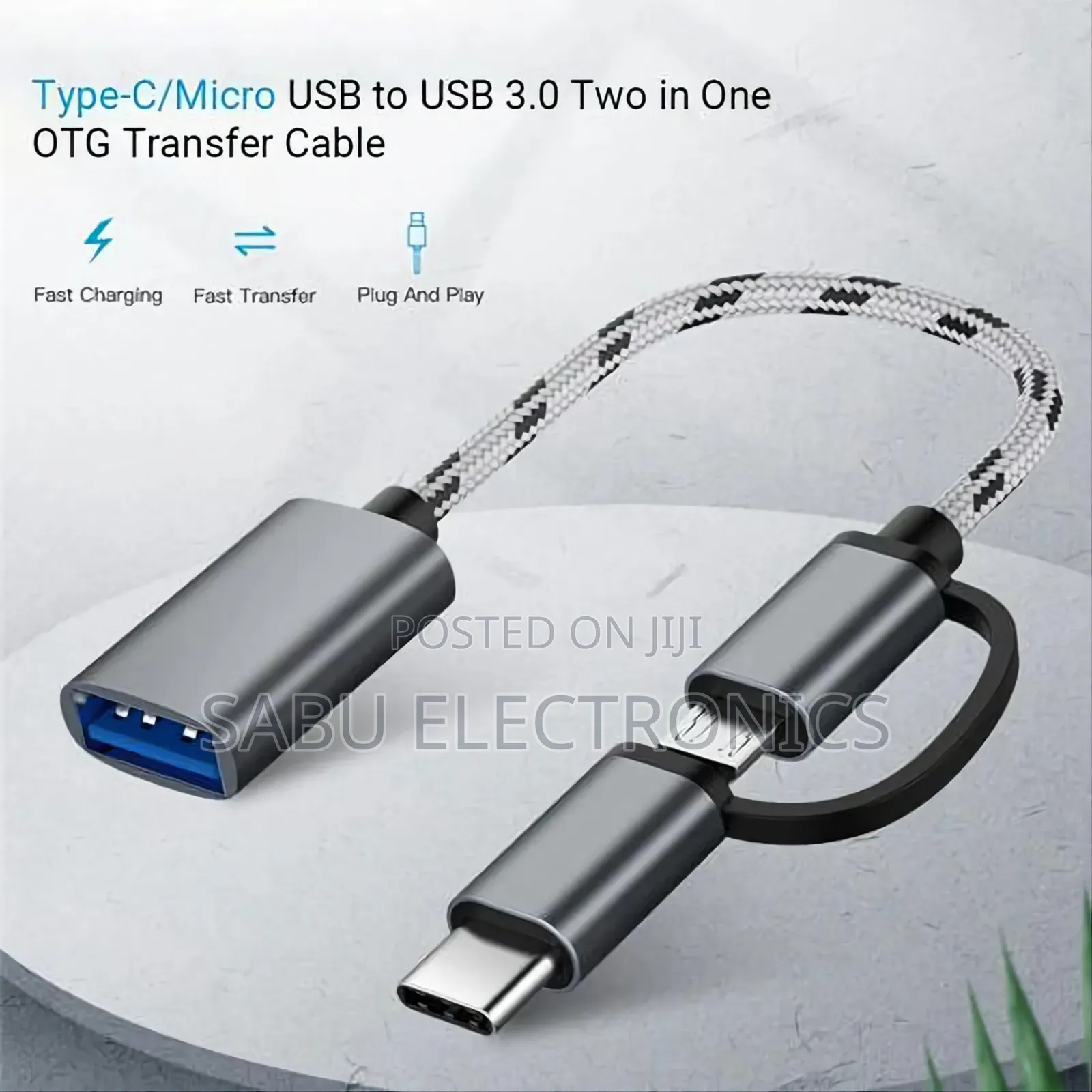 2-in-1 OTG Type-C Adapter - 2 Ports in 1- 3.0