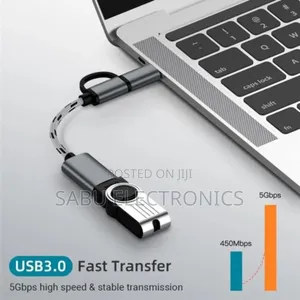 2-in-1 OTG Type-C Adapter - 2 Ports in 1- 3.0