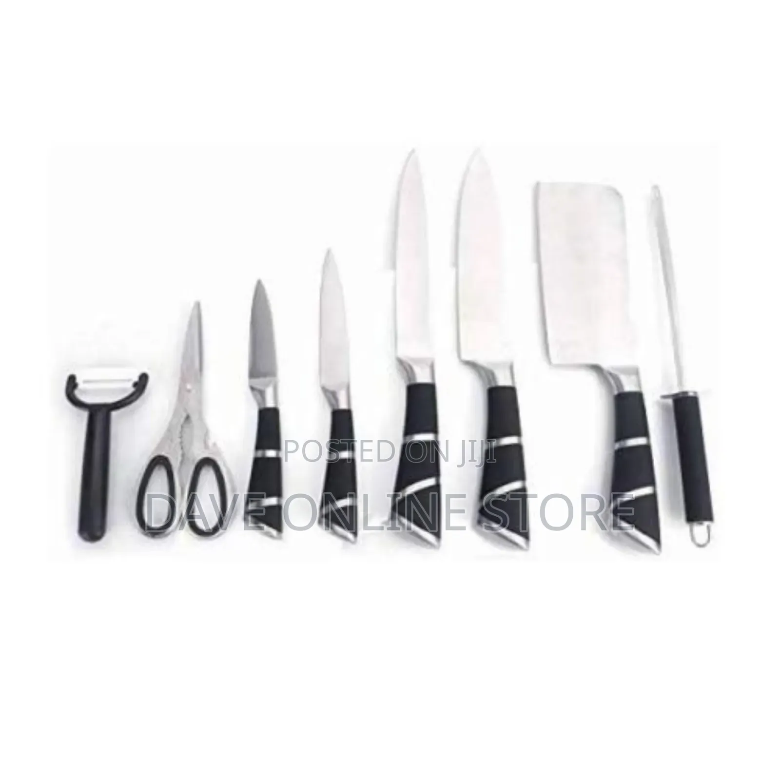 9 PCS Kitchen Knife Set With 360° Rotating Acrylic Stand,