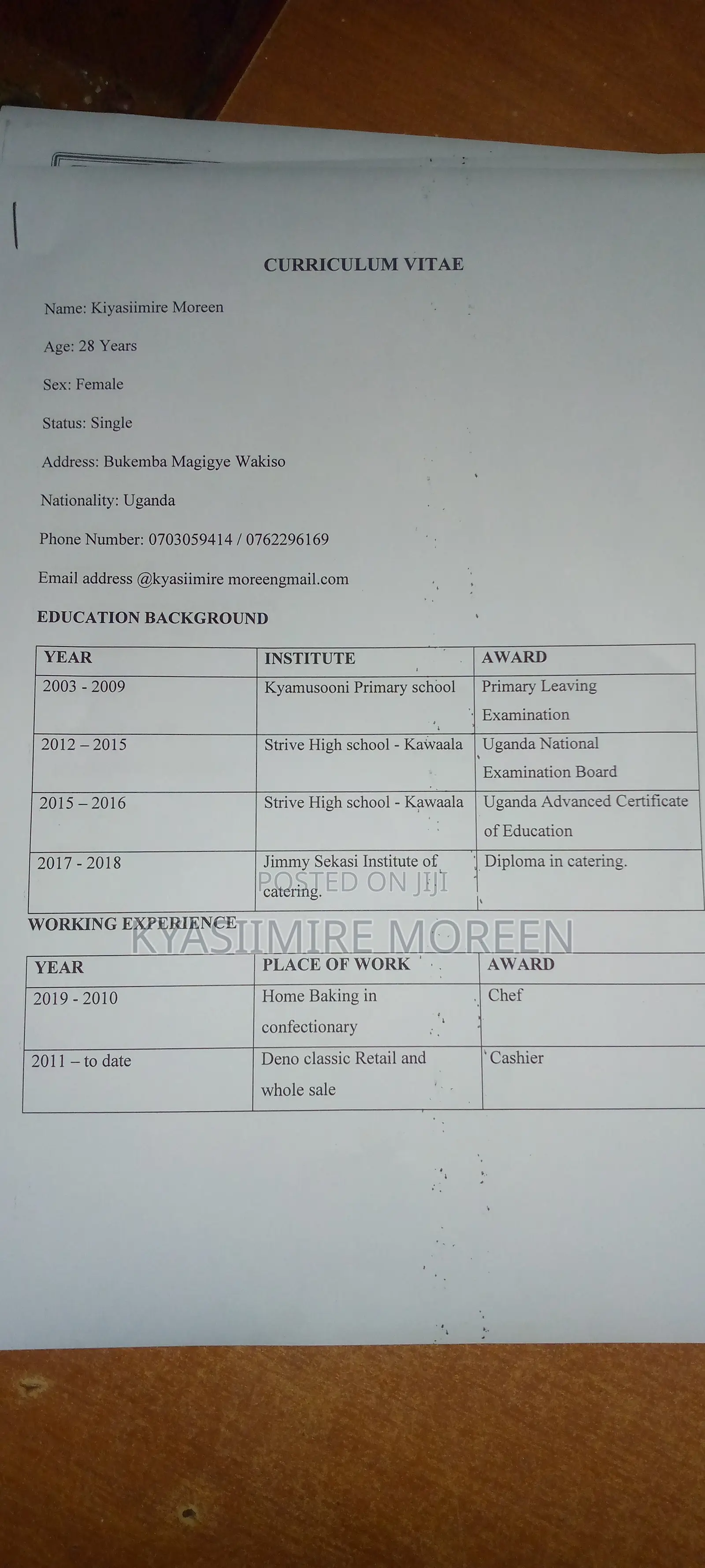 Customer Service CV