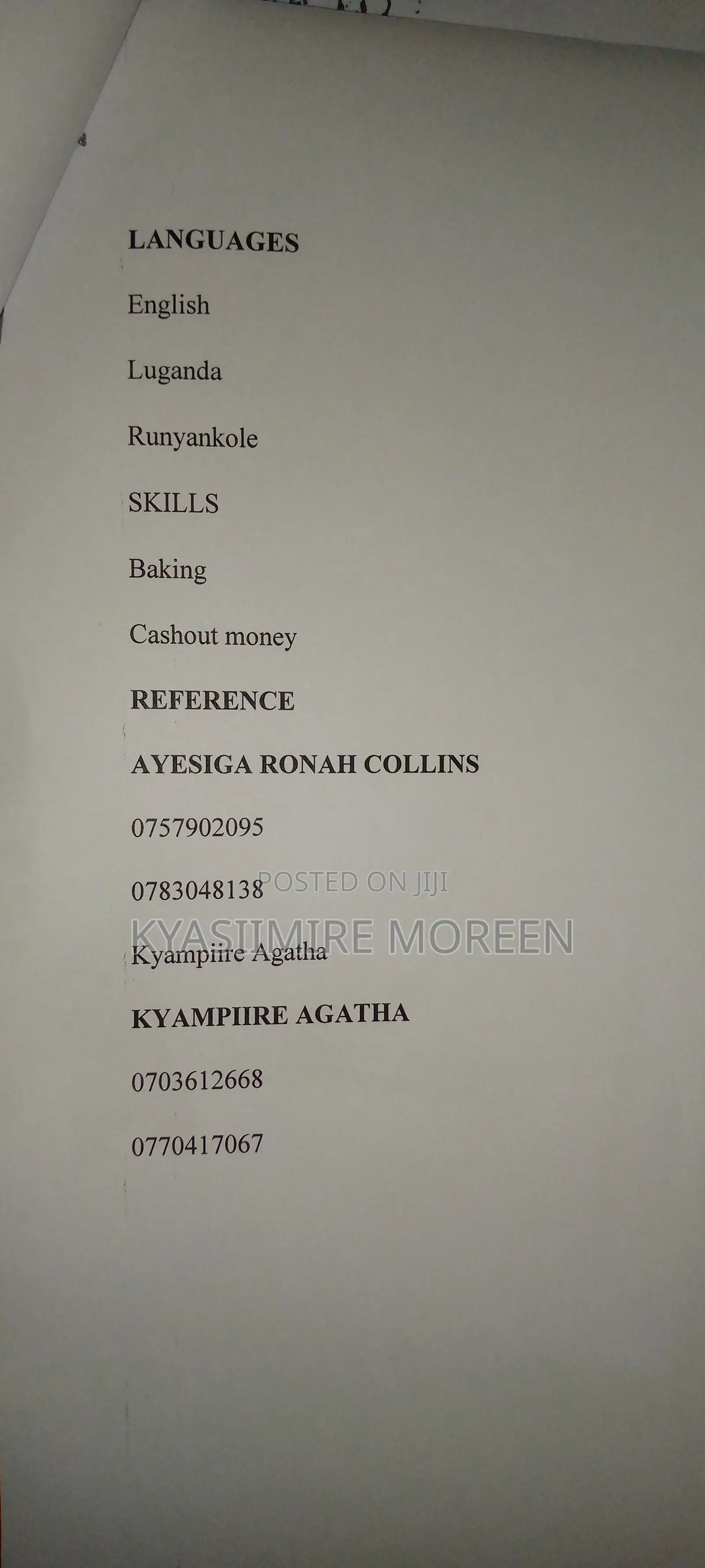 Customer Service CV