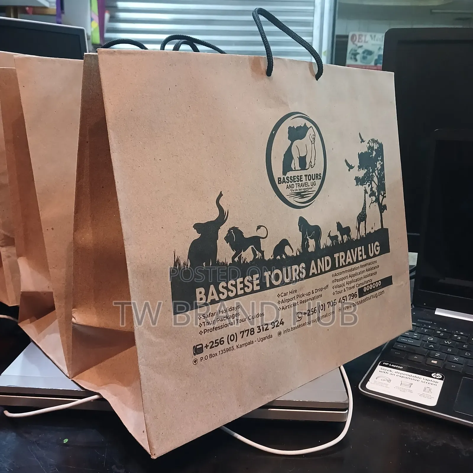 Bassese Khaki Paper Bags