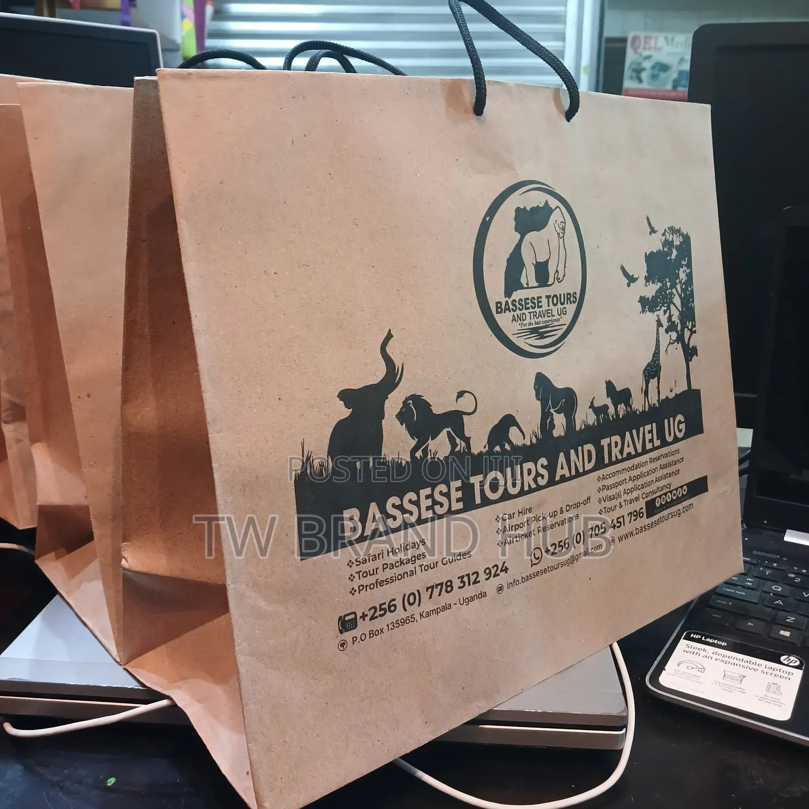 Bassese Khaki Paper Bags