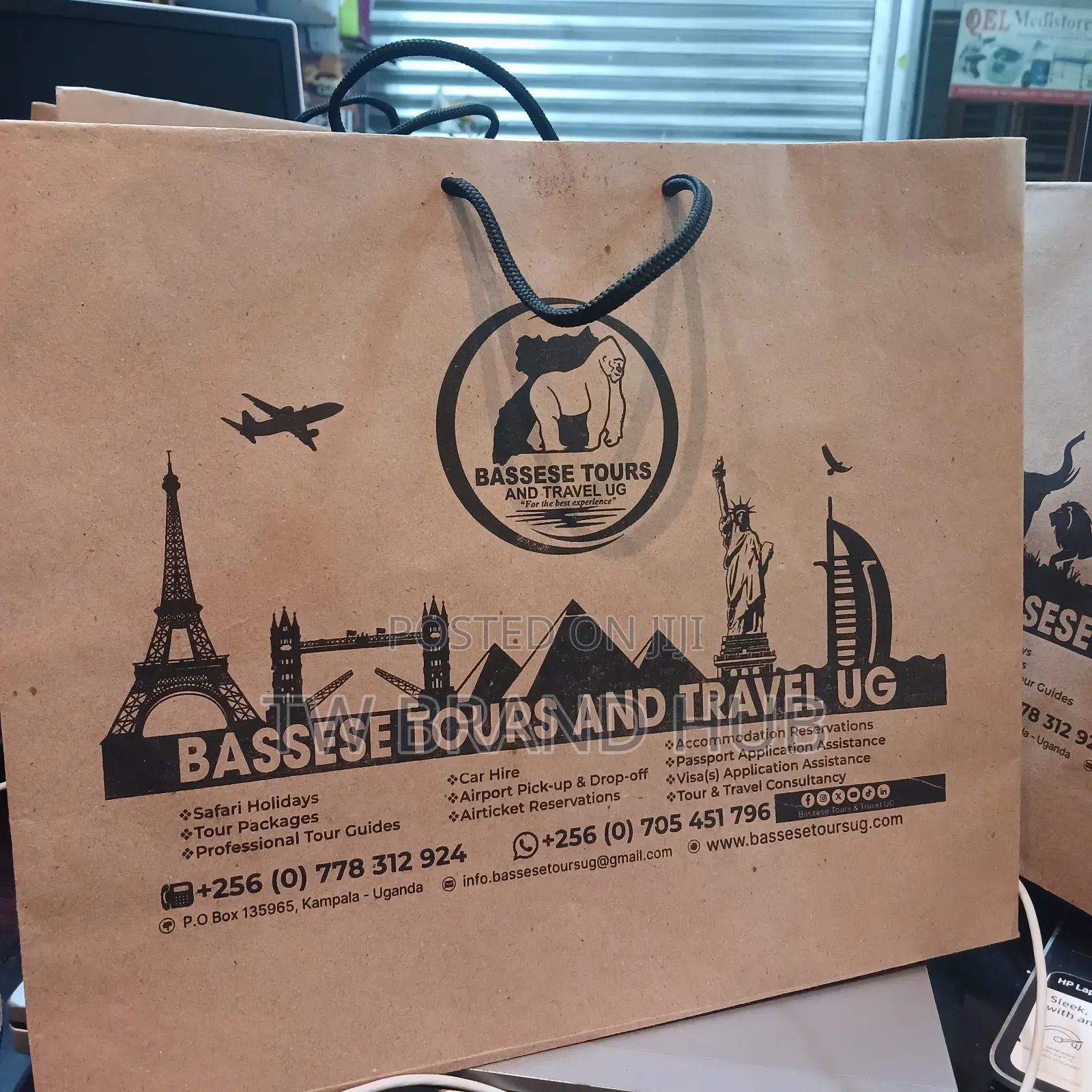 Bassese Khaki Paper Bags