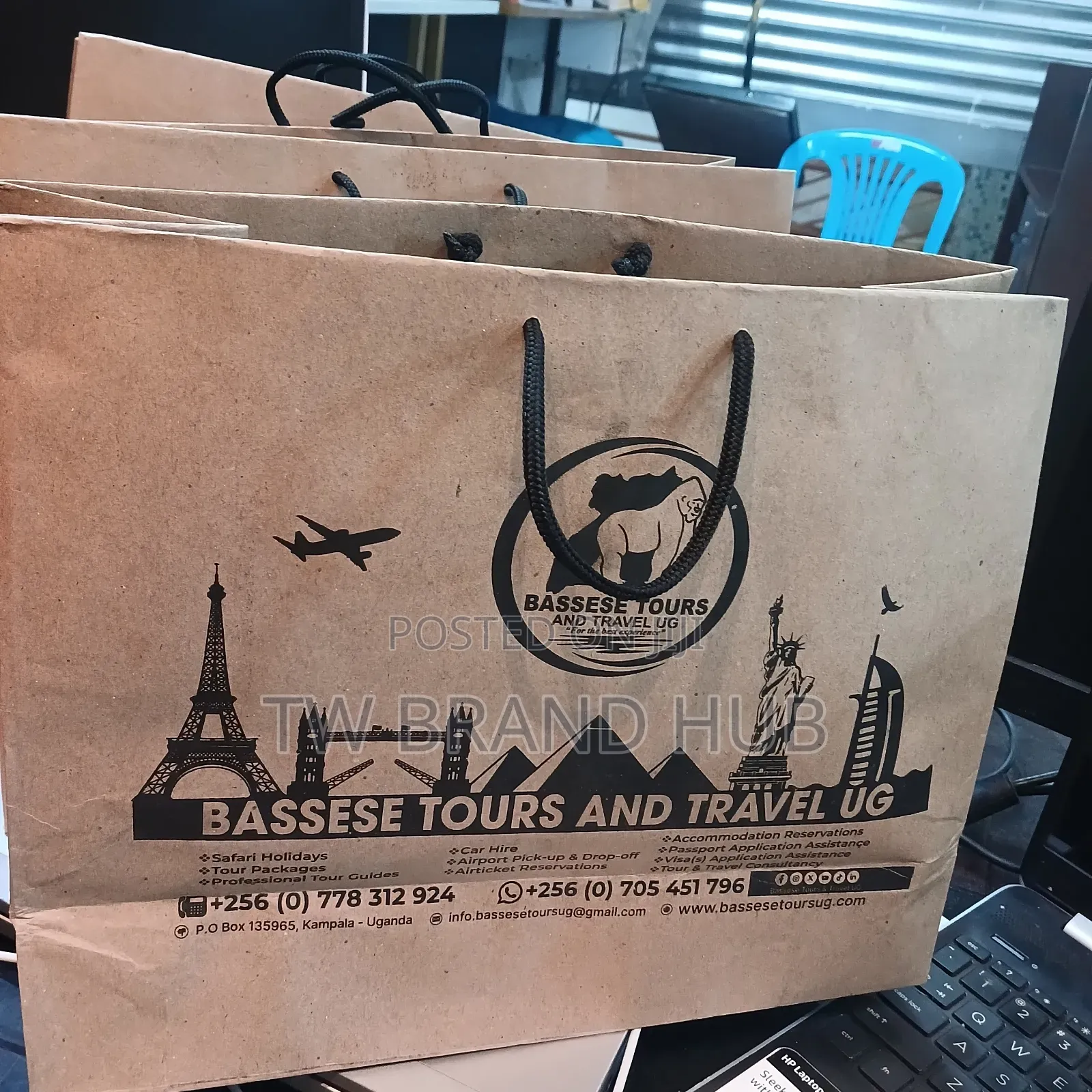 Bassese Khaki Paper Bags