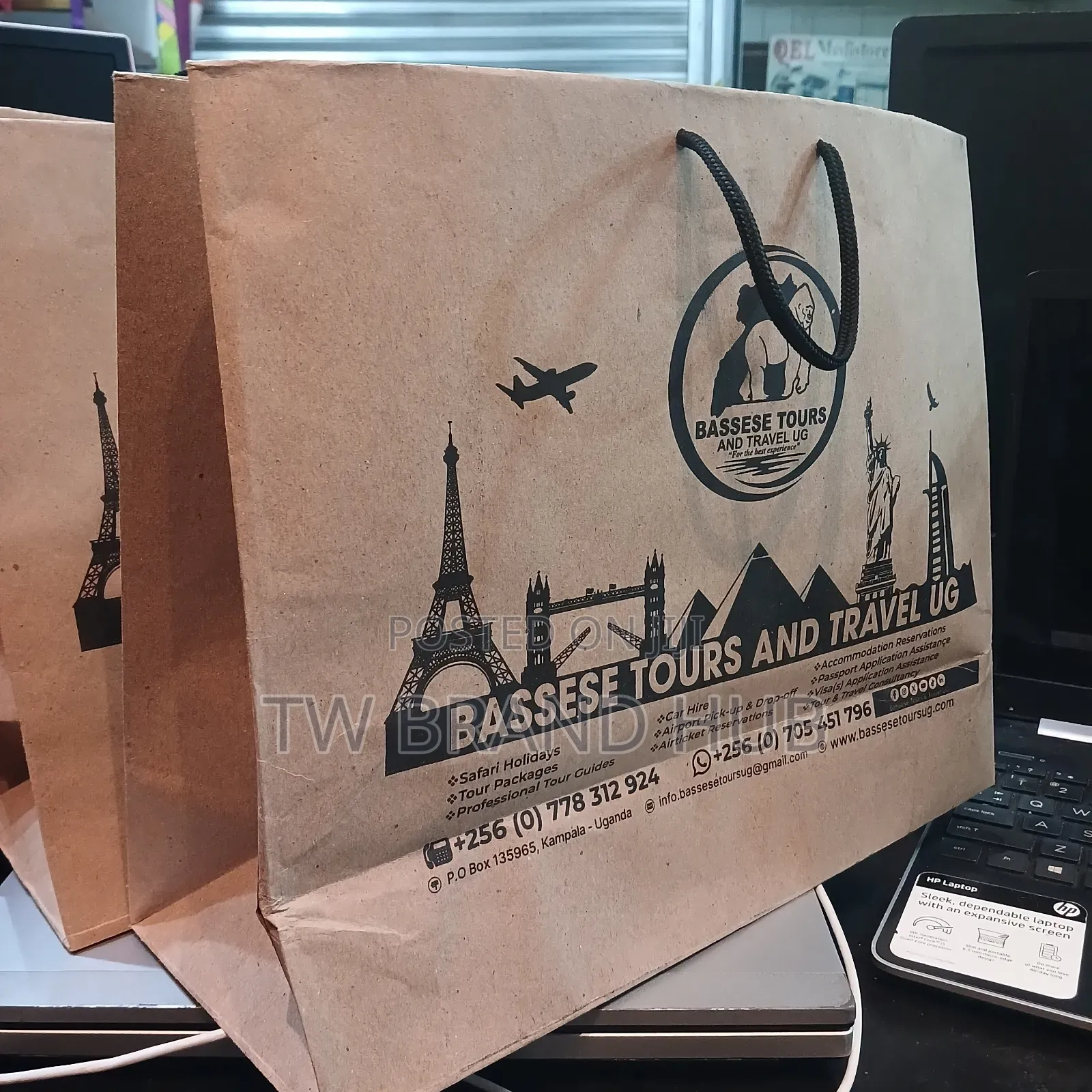 Bassese Khaki Paper Bags