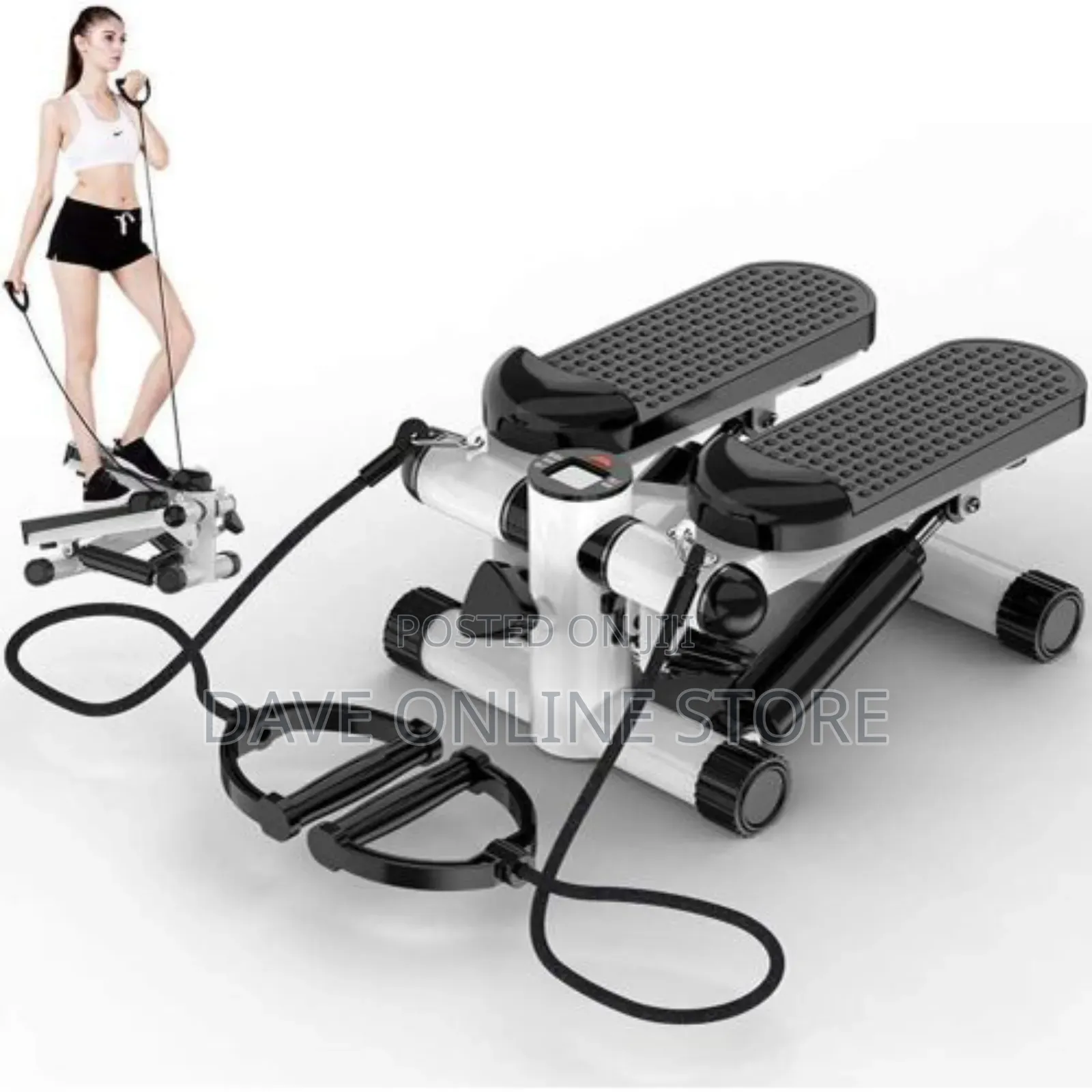2in1 Stepper With Electric Ropes, Mini Exercise Bike