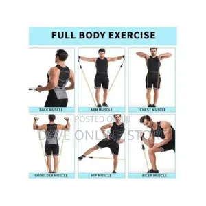 11 Piece Fitness Exercise Resistance Band Belt - Multicolor
