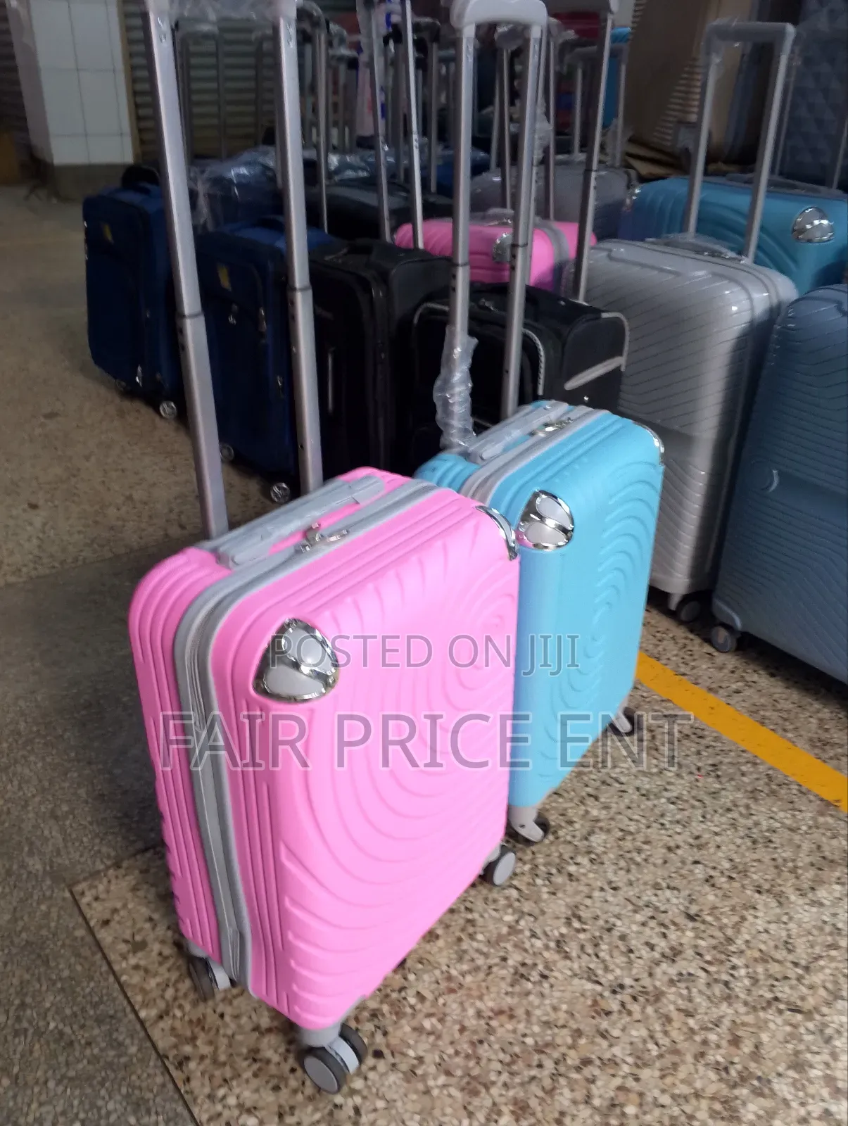 Original Rubber Plastic Suitcases.Small.( Pink)