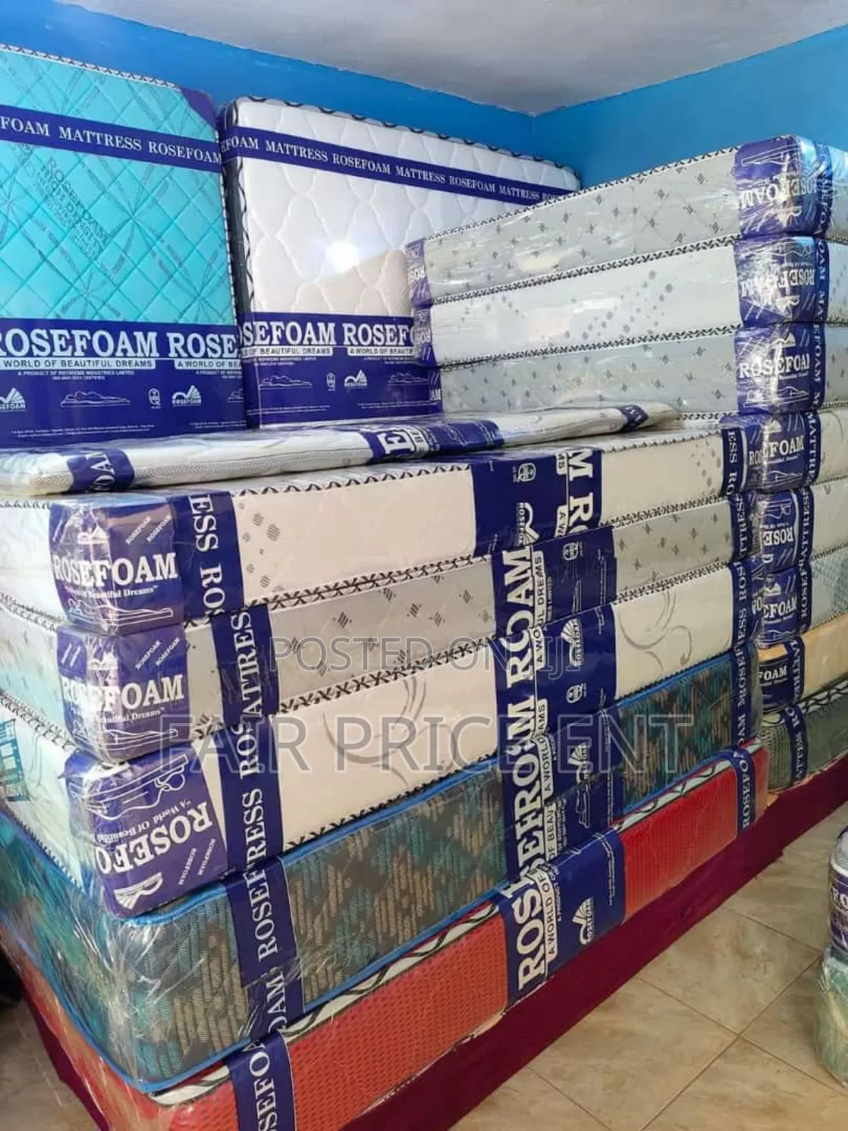 Premium High Density Mattress. 5*6*8 Inches.( Blue)