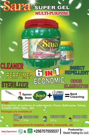 New in Uganda, Sara Super Gel: Best Cleaner - Economic