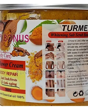 VEETGOLD Turmeric Whitening Salt Scrub Body Shower Cream.
