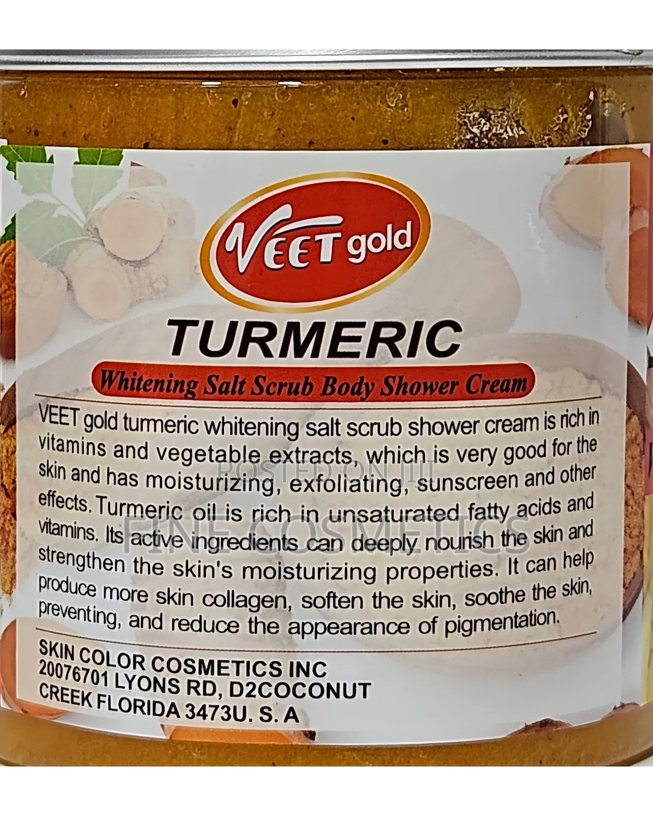 VEETGOLD Turmeric Whitening Salt Scrub Body Shower Cream.