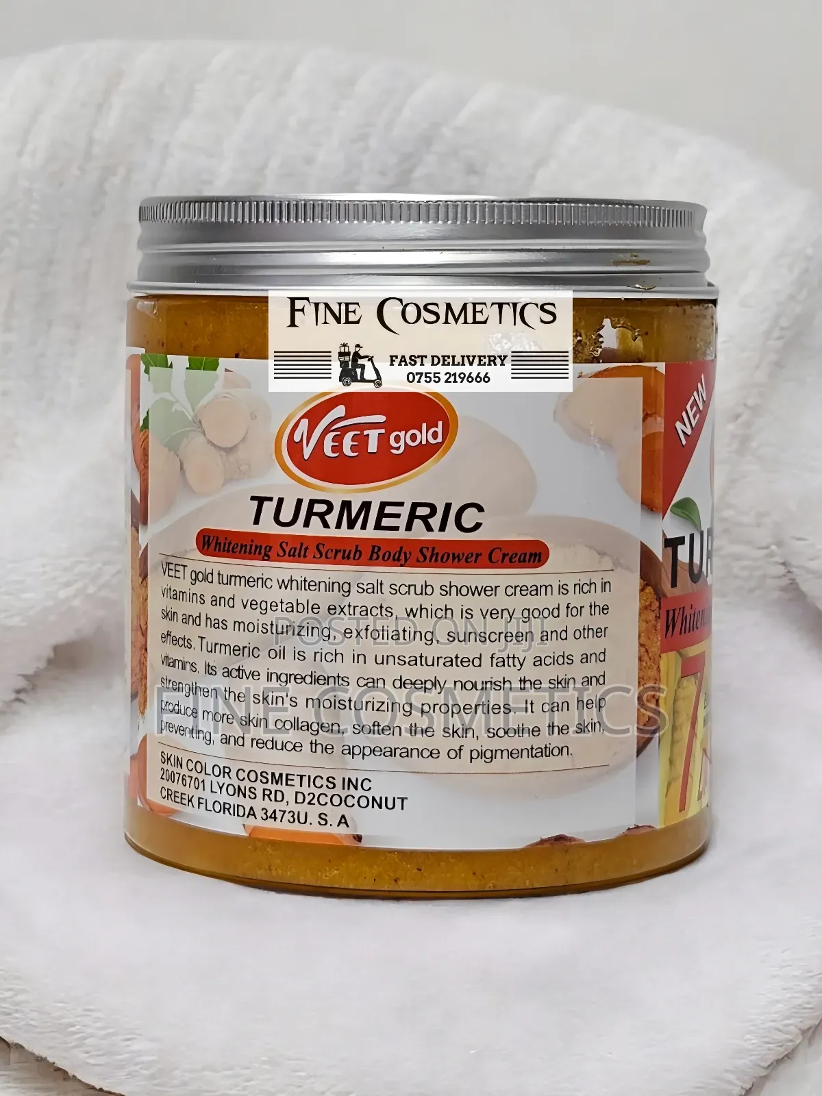 VEETGOLD Turmeric Whitening Salt Scrub Body Shower Cream.