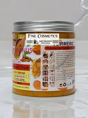 VEETGOLD Turmeric Whitening Salt Scrub Body Shower Cream.