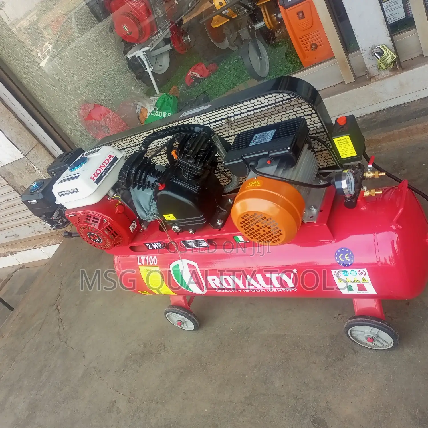 Compressor 100 Litres Fuel and Electric 2hp