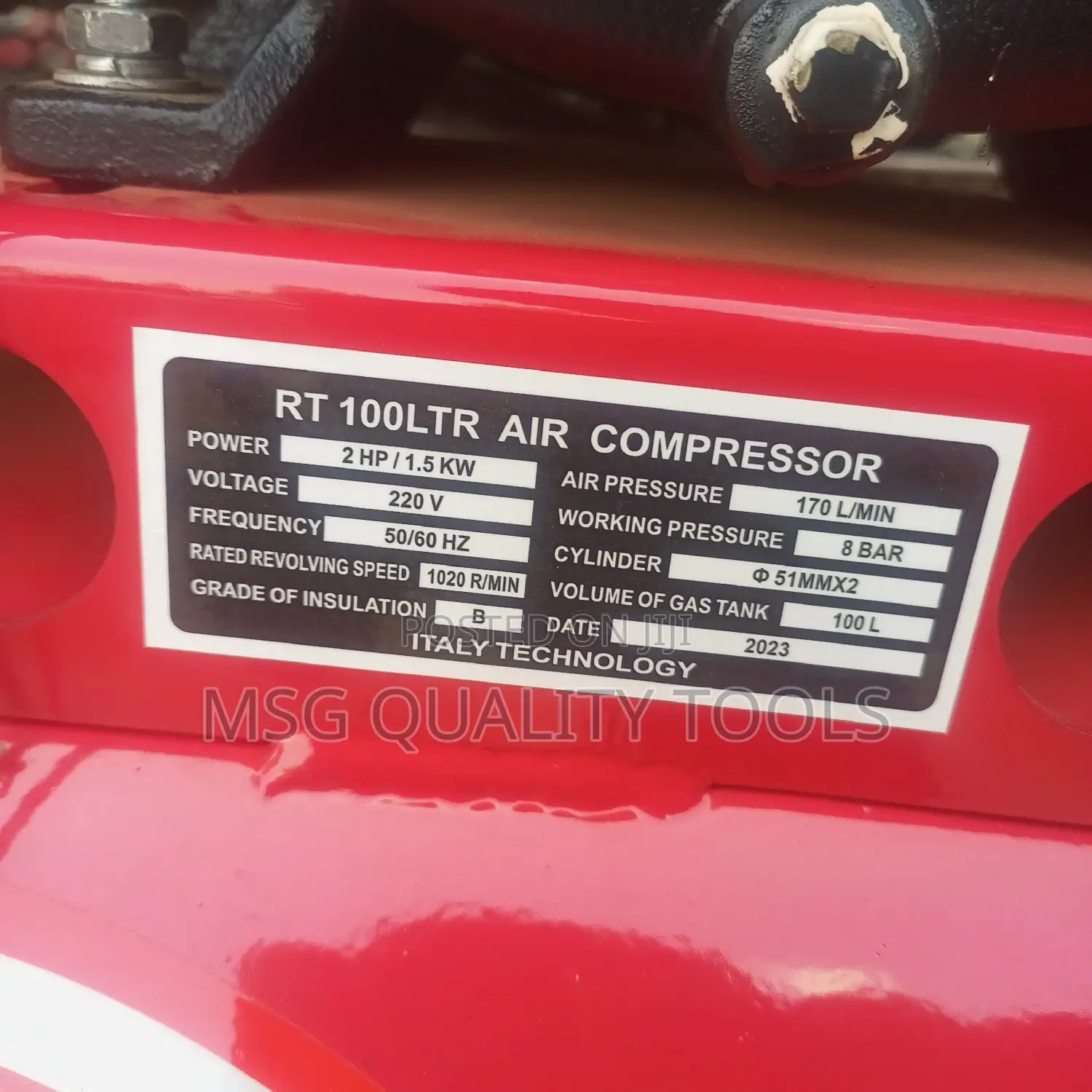 Compressor 100 Litres Fuel and Electric 2hp
