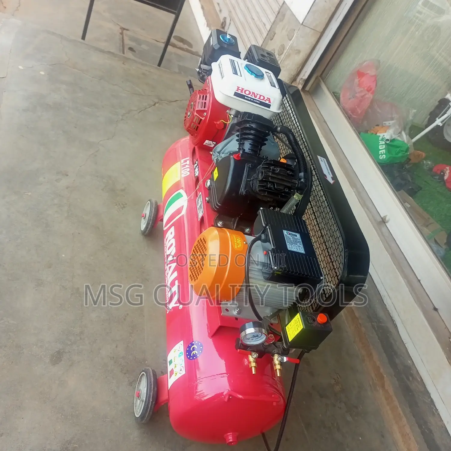 Compressor 100 Litres Fuel and Electric 2hp