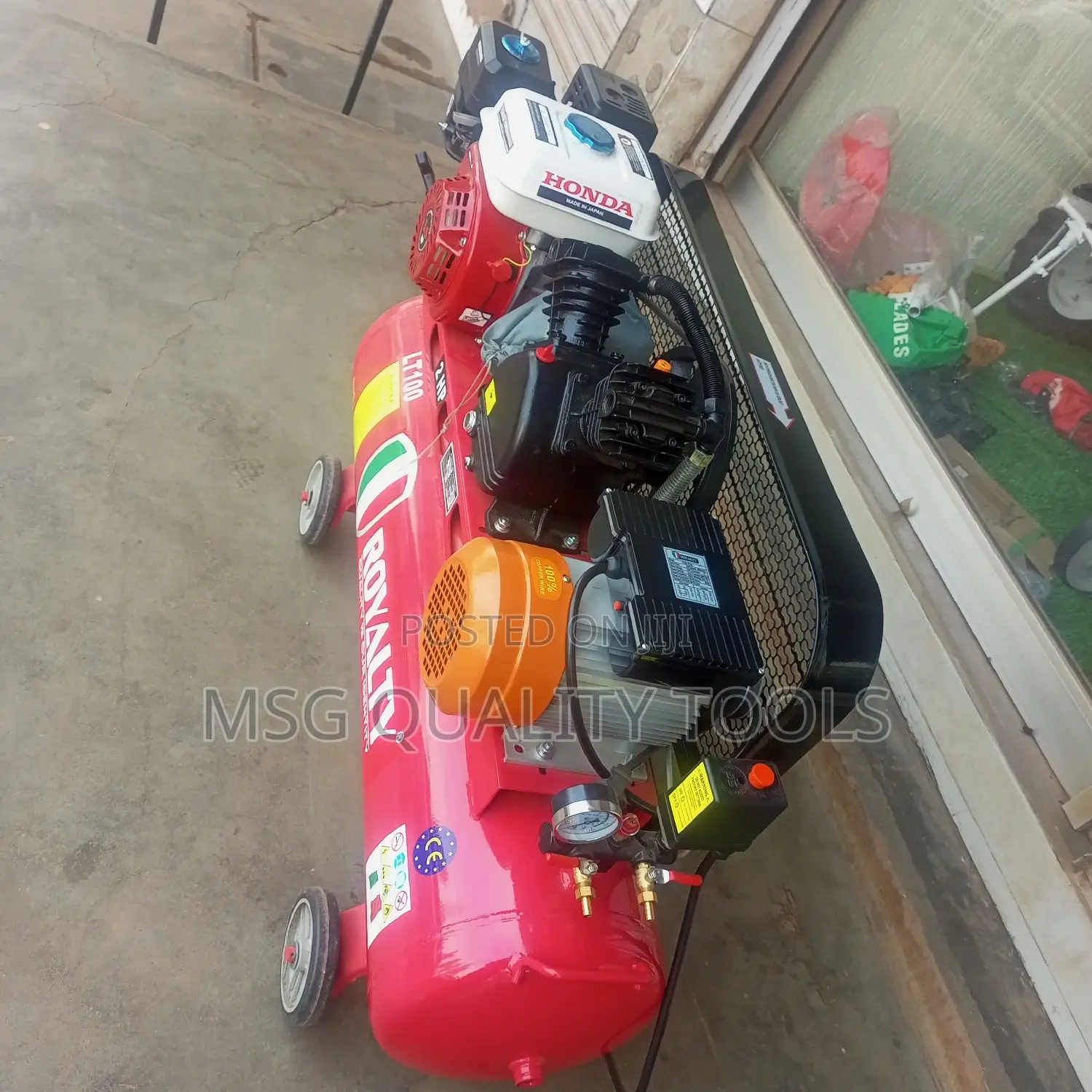 Compressor 100 Litres Fuel and Electric 2hp