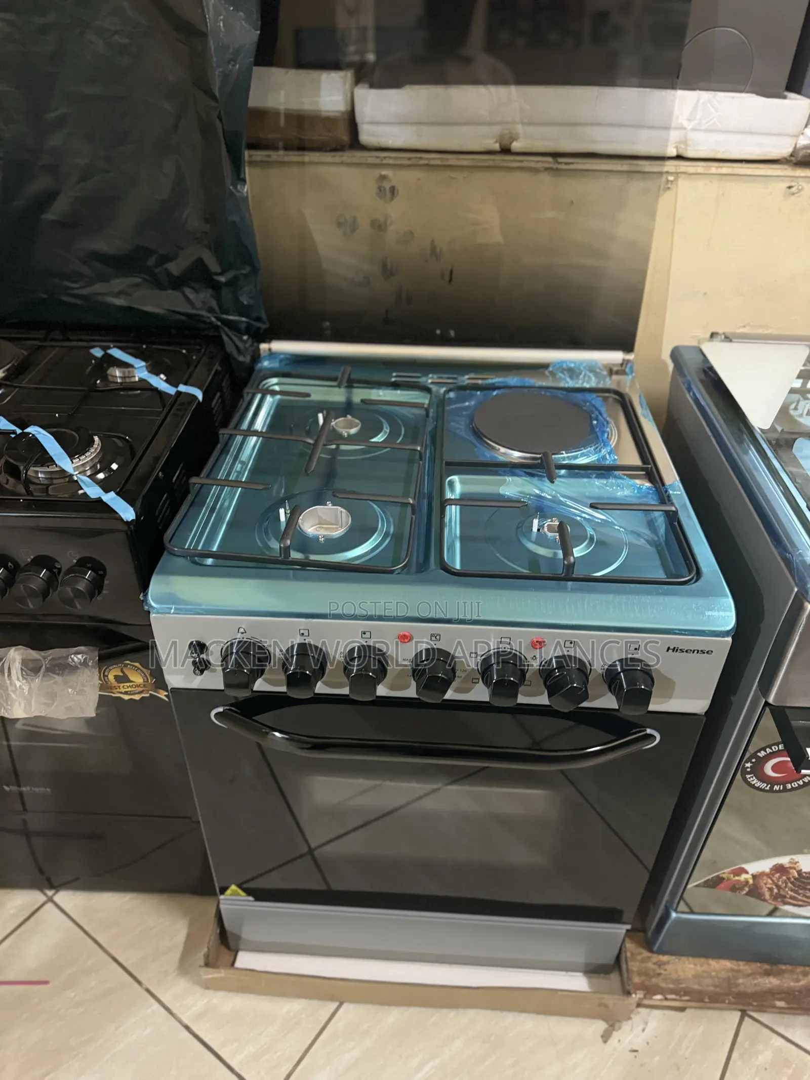Hisense Gas Cooker 3 Gas Burners and 1 Elec Plate 60by60cm