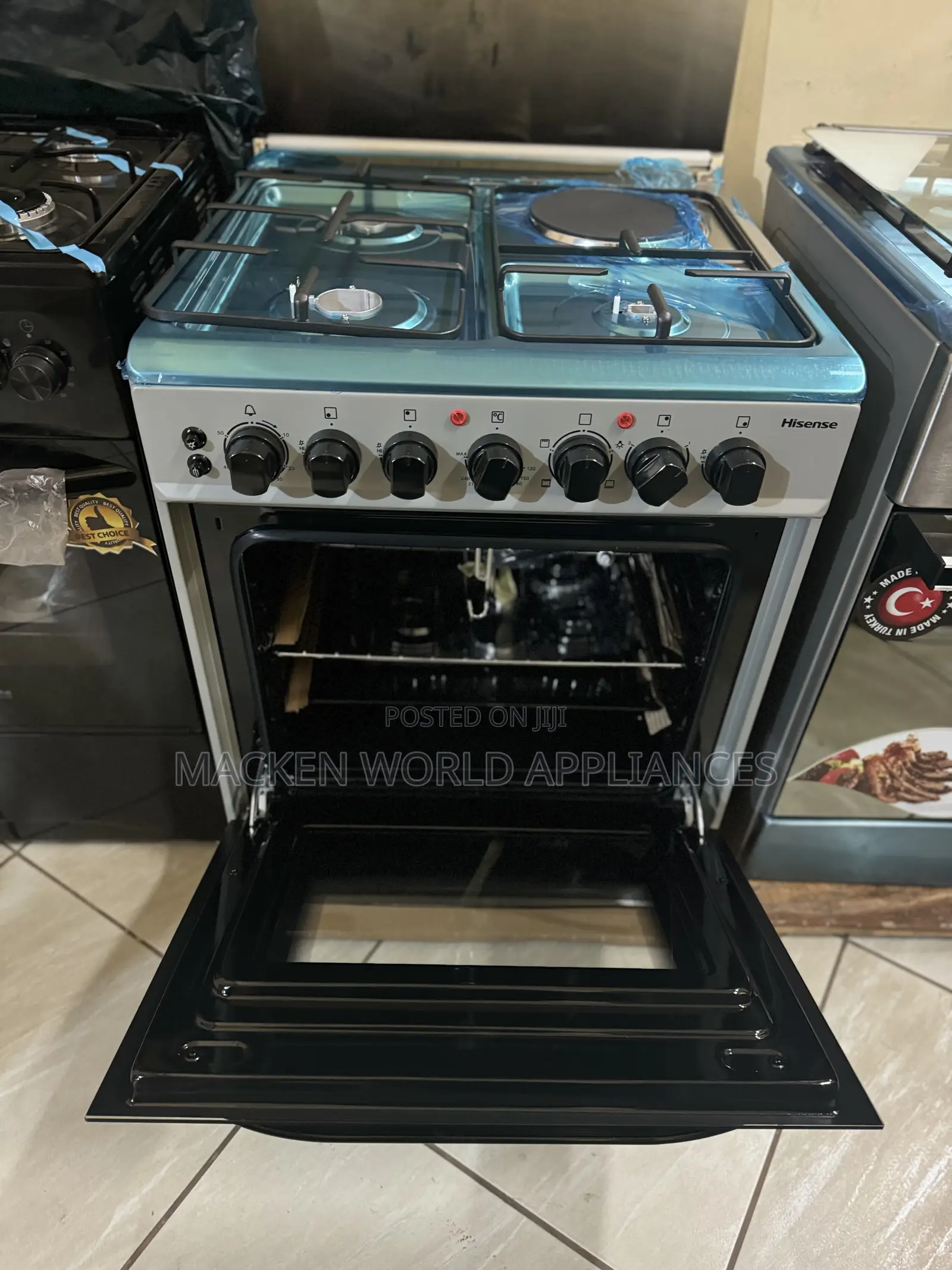 Hisense Gas Cooker 3 Gas Burners and 1 Elec Plate 60by60cm
