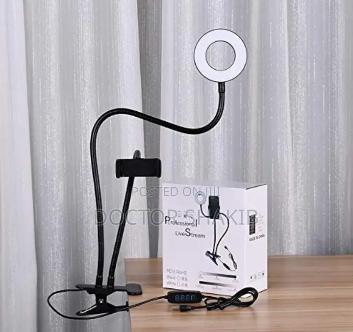 Dimmable Led Selfie 4'' Ring Light With Phone Holder