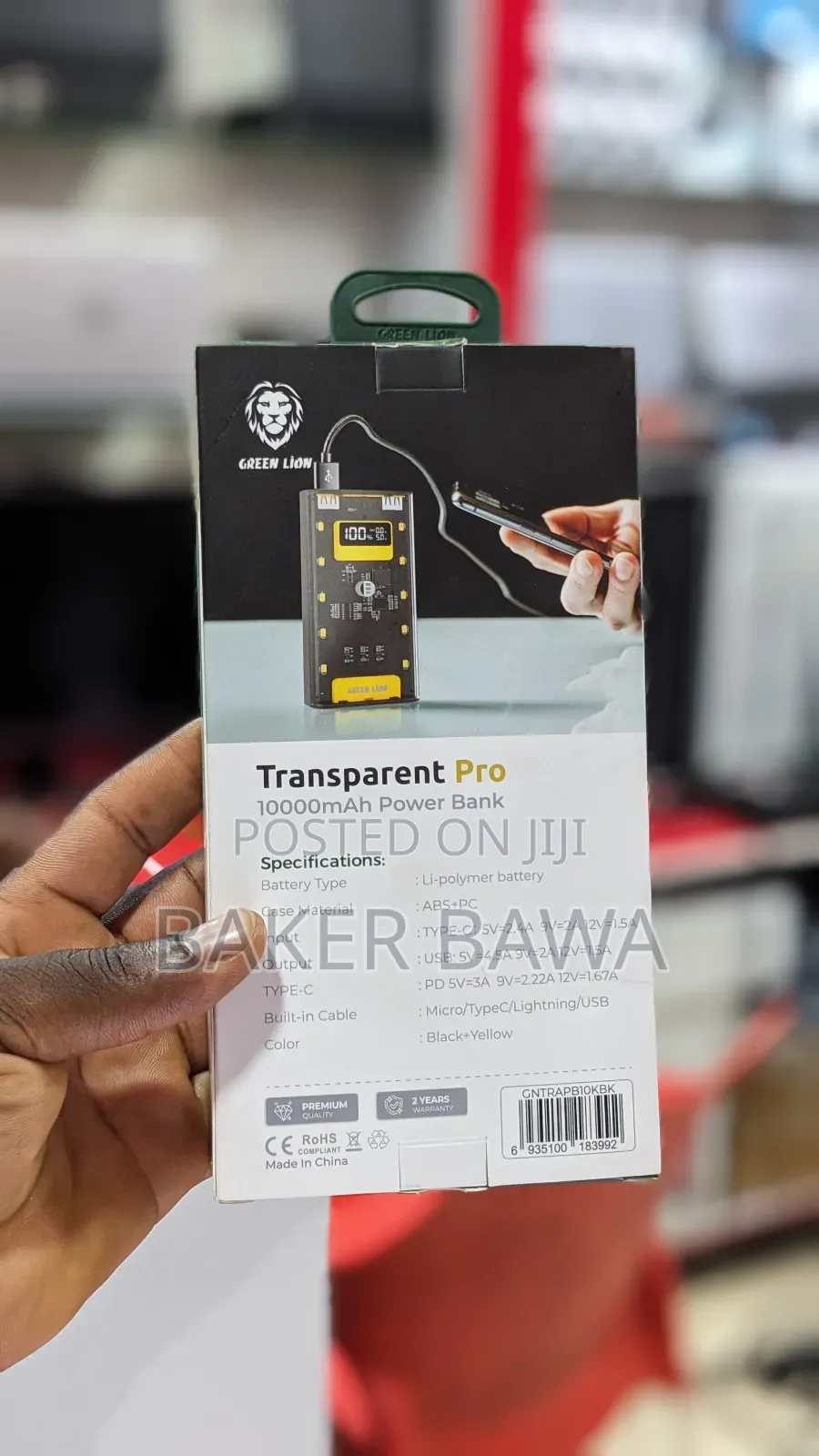 Transparent PRO Power Bank Buily in Cables