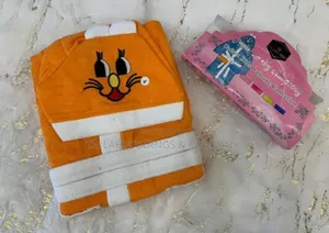 Photo - Kids Boys Girls Dressing Gown Bathrobes - Orange White