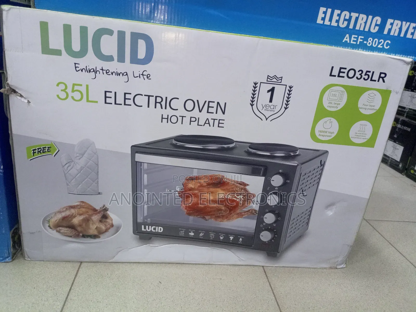 Lucid Electric Oven 35L With a Hot Plate