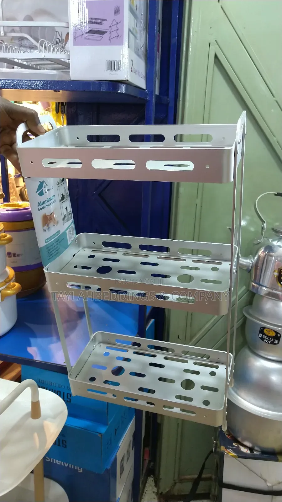 3 Tiers Aluminum Shower Bathroom Shelve