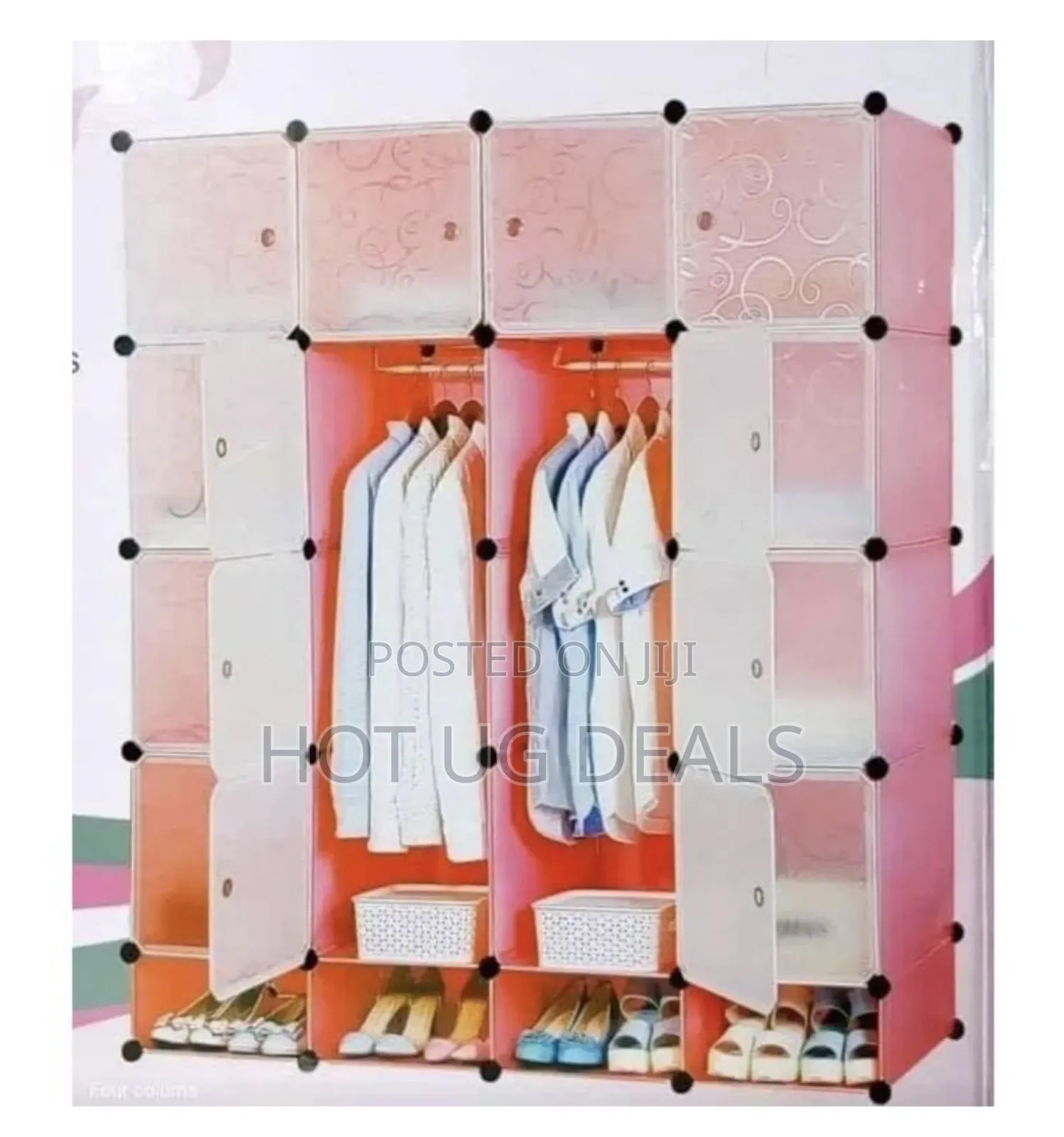 4X5 Plastic Wardrobe With Clothes Hanger Pole Wardrobes