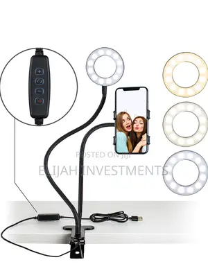 Selfie Ring Light With 24”Gooseneck Stand Cell Phone Holder