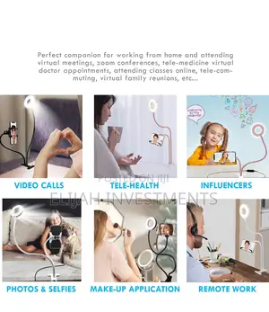 Selfie Ring Light With 24”Gooseneck Stand Cell Phone Holder