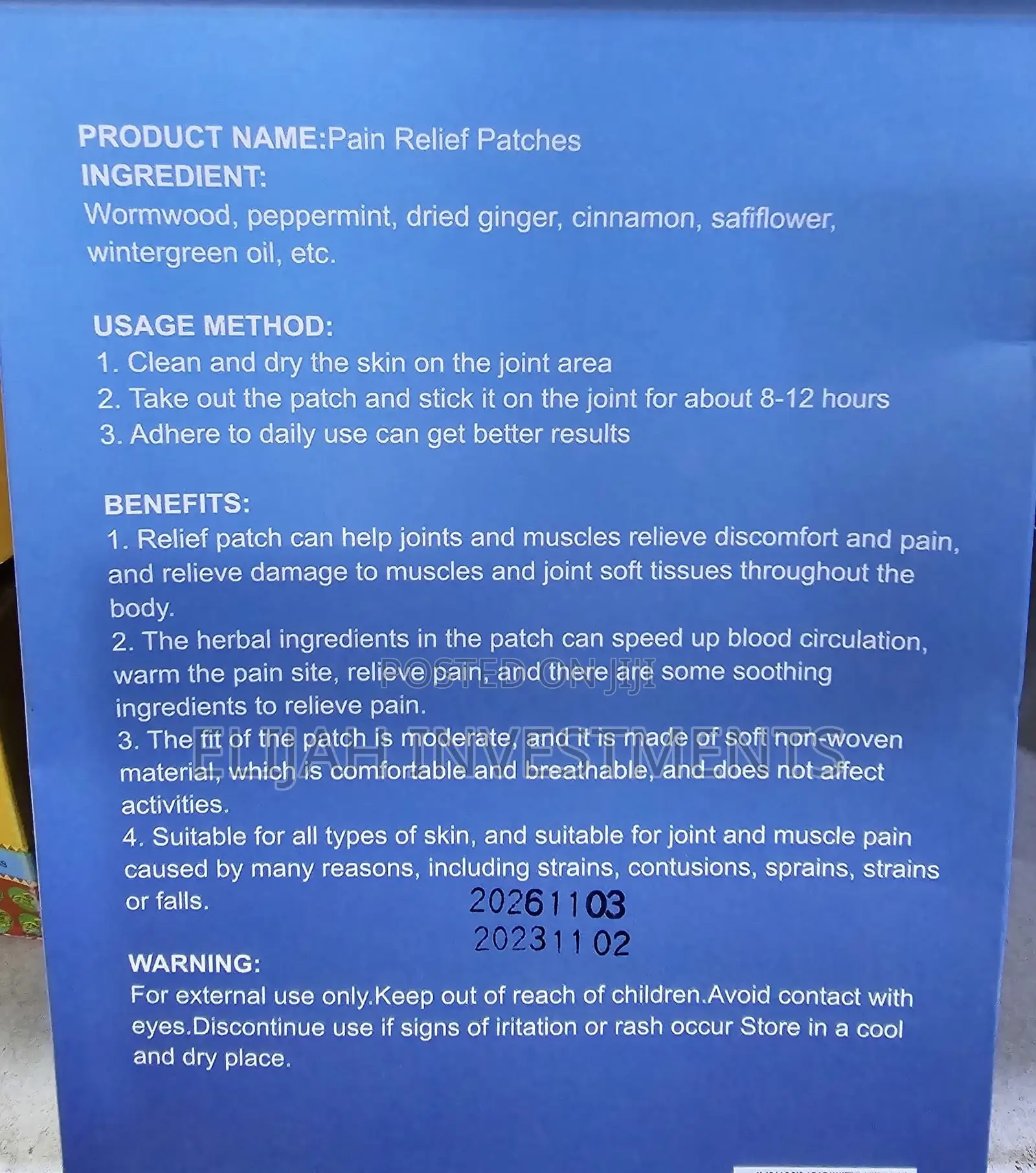 Fast Relief Pain Relief Patches