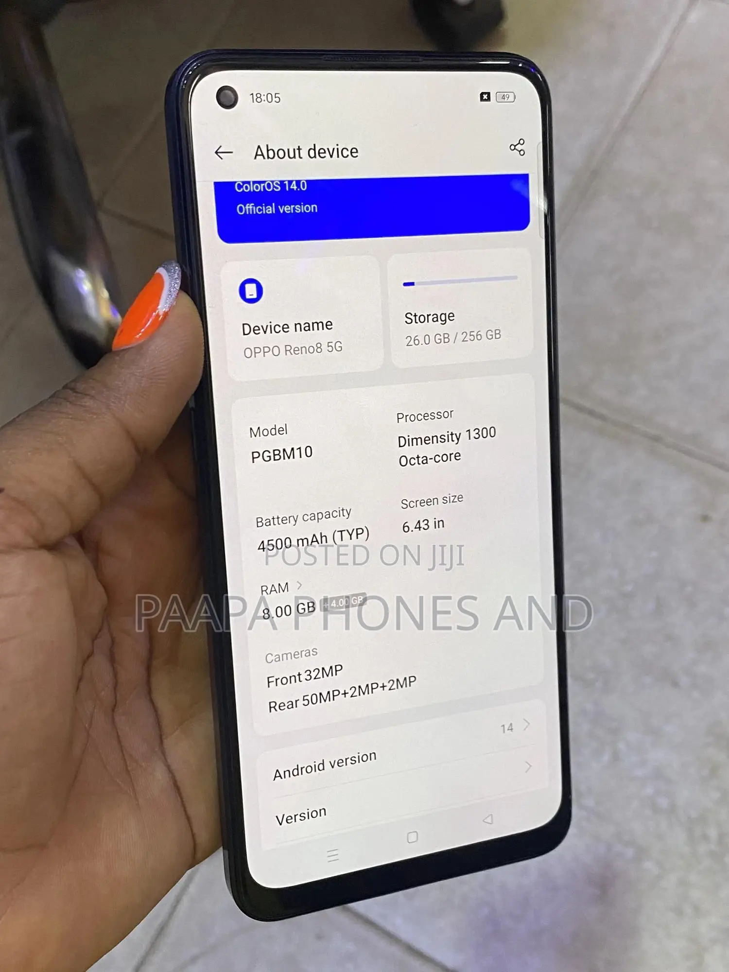 Oppo Reno8 5G 256 GB Black