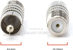 RF F81 and RCA Coaxial Adapter RCA Male to F81 Connector Pin