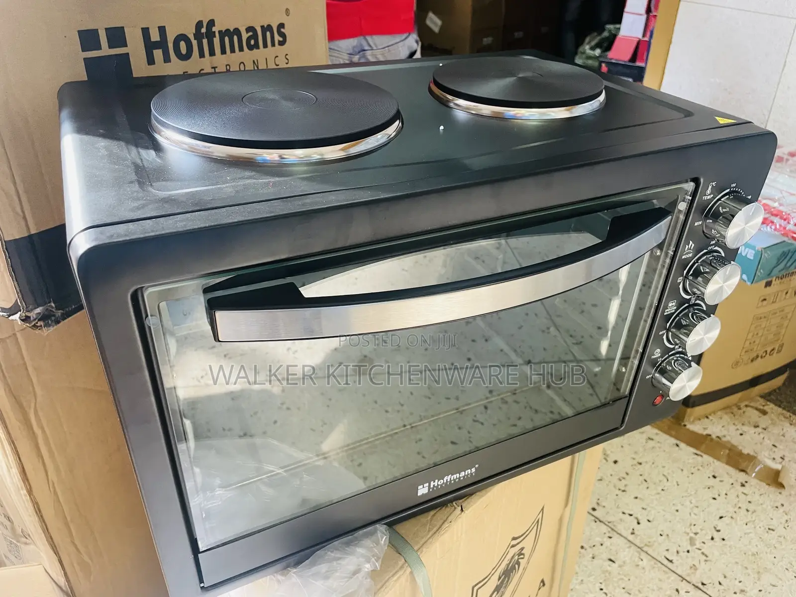 55L Hoffmans Electric Oven With 2 Hot Plates