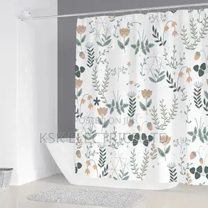 Plants and Flowers Shower Curtain Waterproof Fabric Bathroom