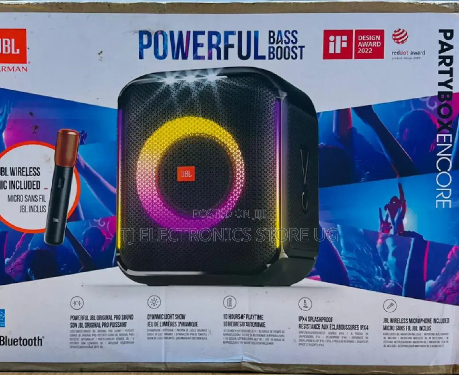 Party Box Encore Powerful Base Boost JBL Speaker With 2mics