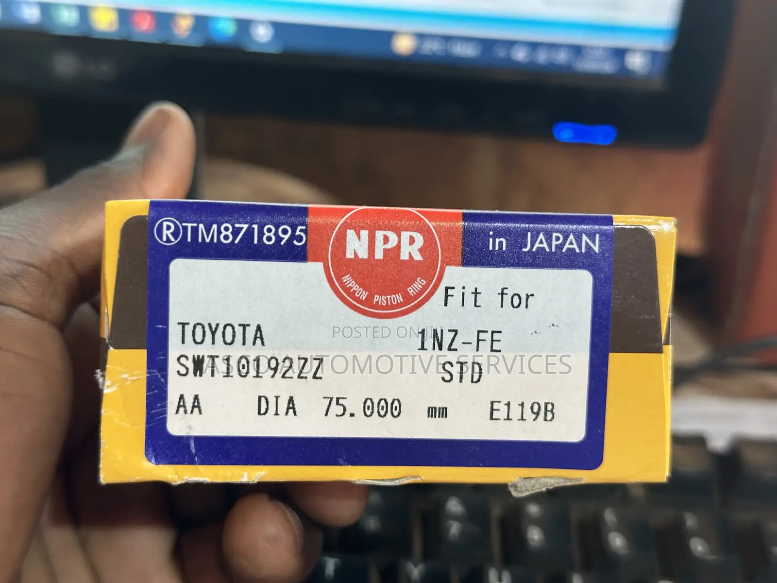 Piston Ring for Fielder. 1NZ Engine Size STD. Genuine NPR