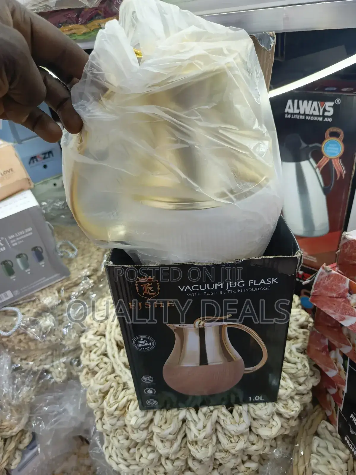 1 Litre Vacuum Jug Flask With Push Button Pourage