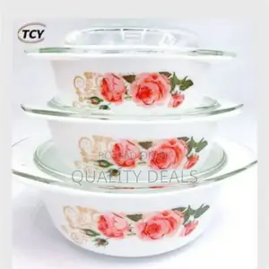 3 Piece Heat Resistant Glass Casserole and Bakeware Bowls